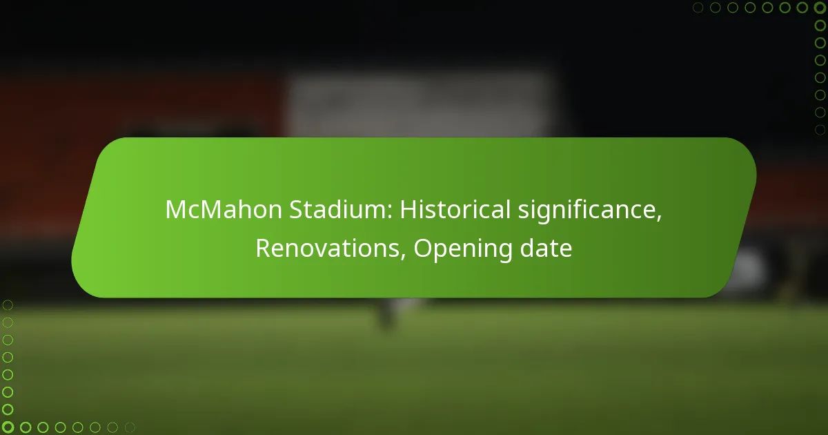 McMahon Stadium: Historical significance, Renovations, Opening date