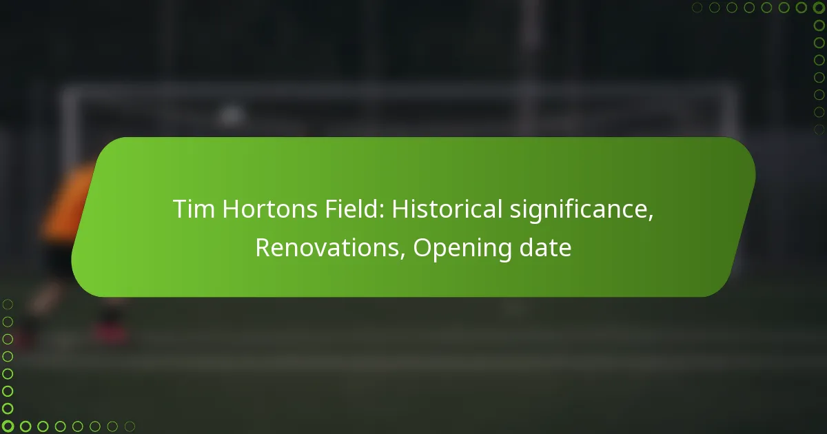 Tim Hortons Field: Historical significance, Renovations, Opening date