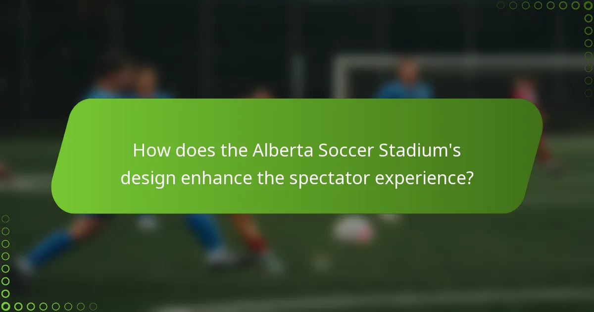 How does the Alberta Soccer Stadium's design enhance the spectator experience?