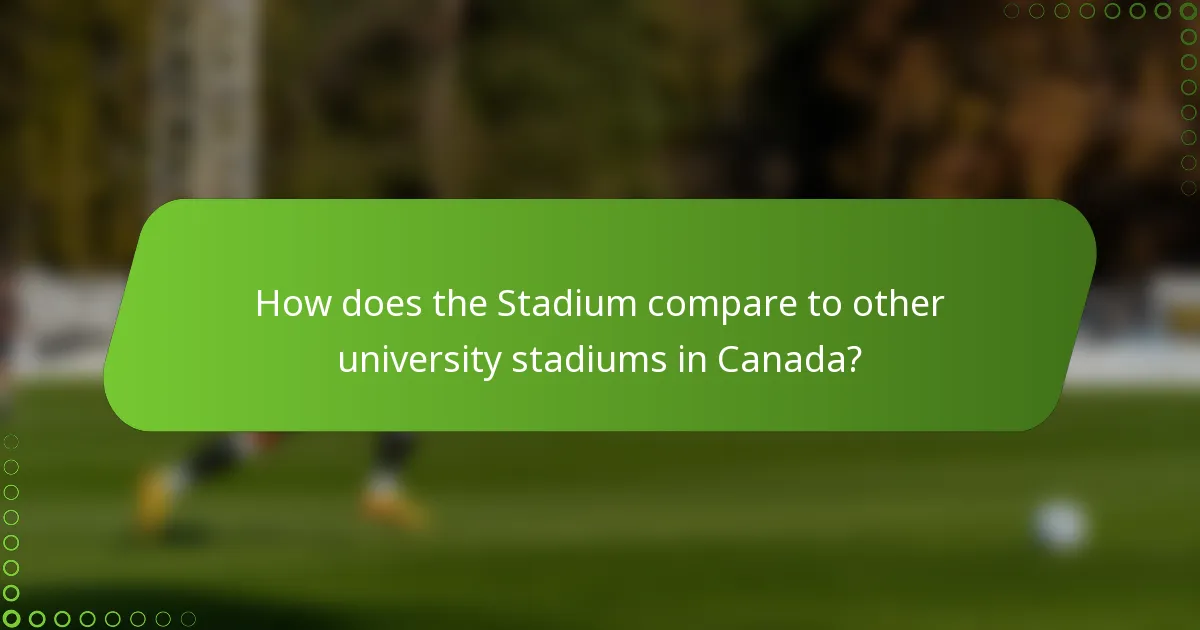 How does the Stadium compare to other university stadiums in Canada?
