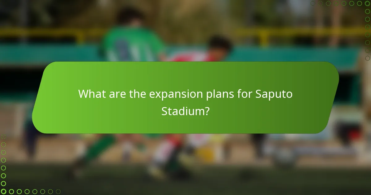 What are the expansion plans for Saputo Stadium?