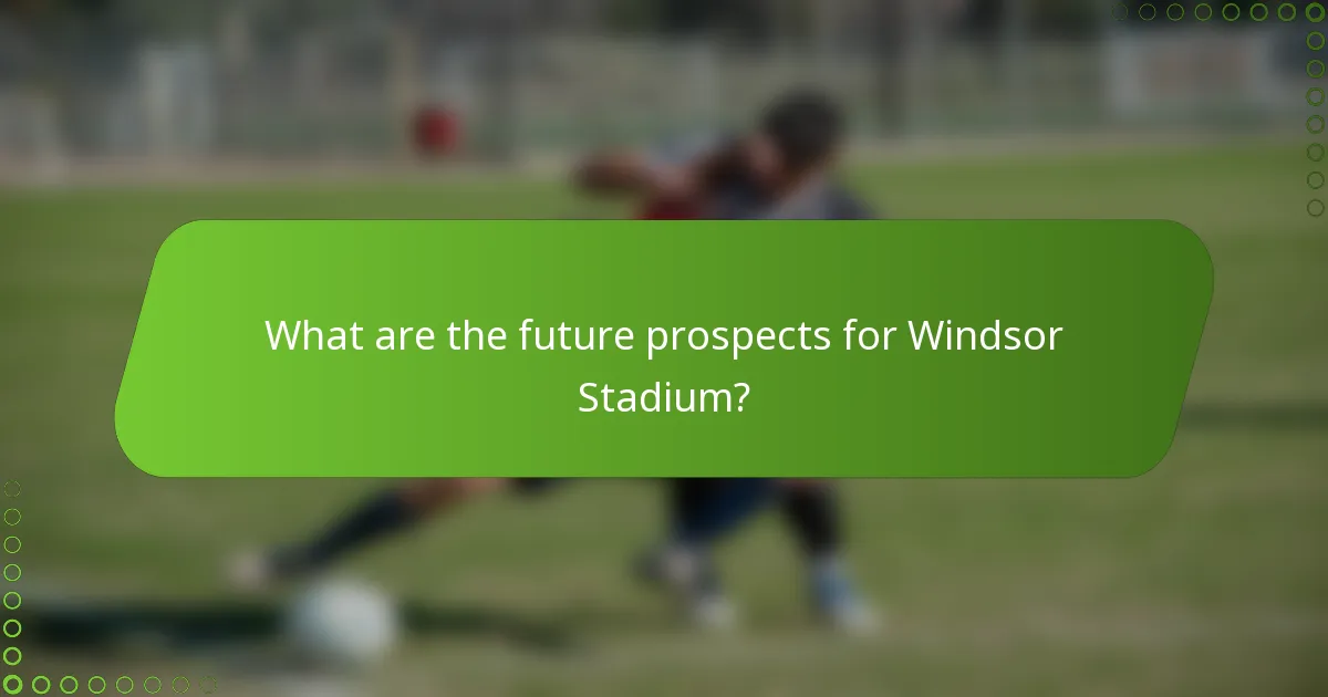 What are the future prospects for Windsor Stadium?