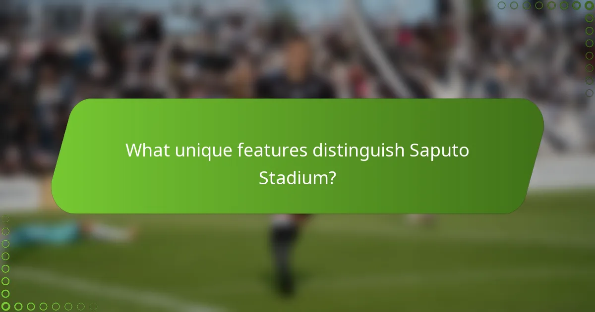 What unique features distinguish Saputo Stadium?