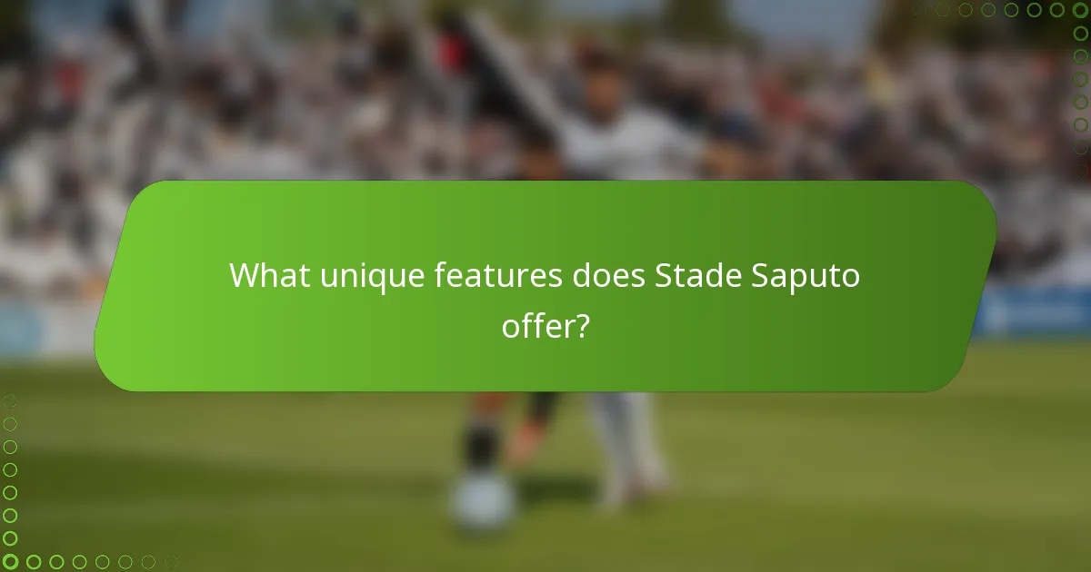 What unique features does Stade Saputo offer?