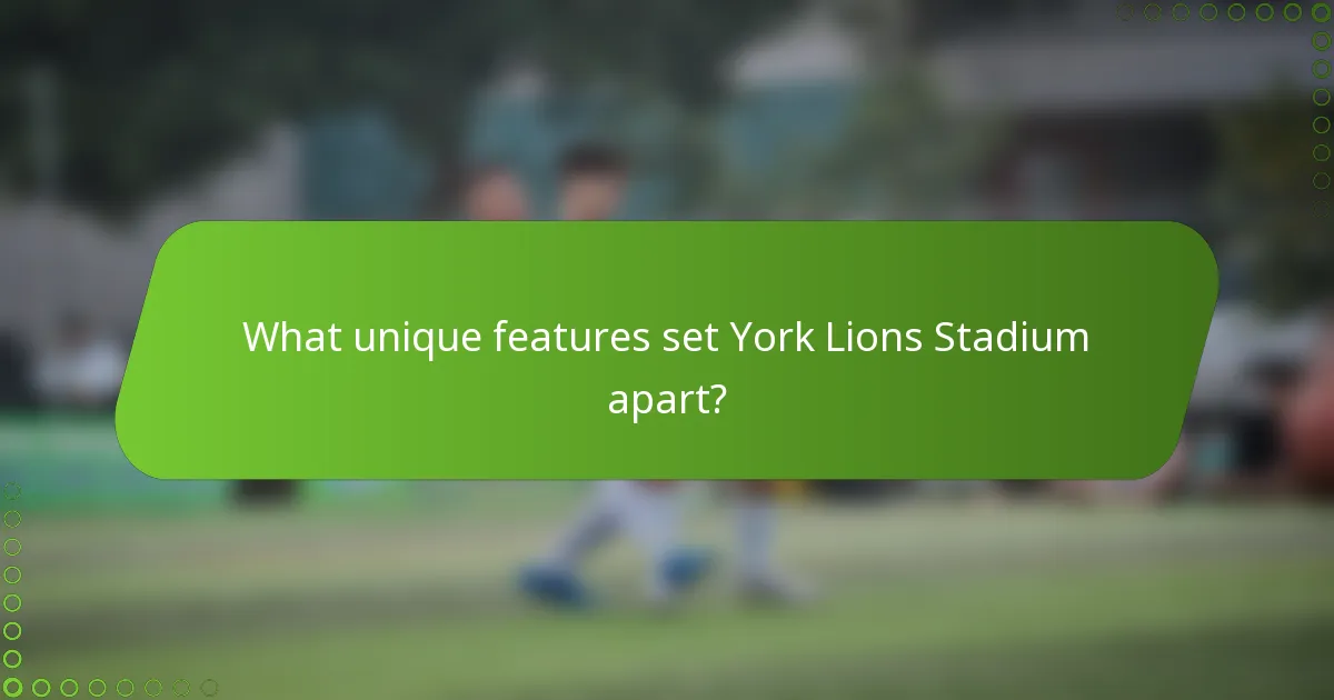 What unique features set York Lions Stadium apart?