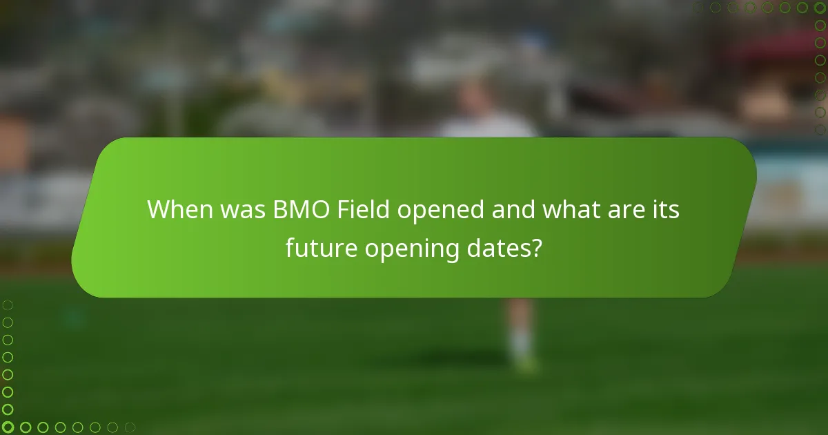 When was BMO Field opened and what are its future opening dates?