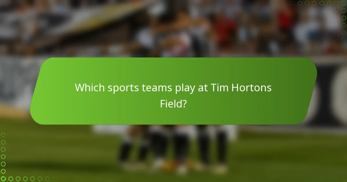 Which sports teams play at Tim Hortons Field?